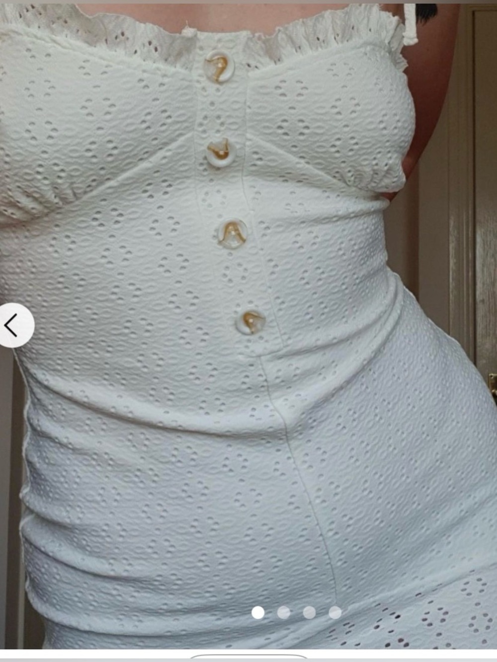 ASOS white eyelet mini sundress.
